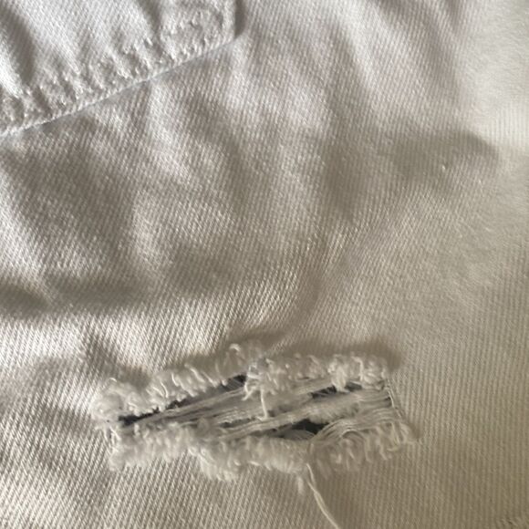 EUC Almost famous white , denim shorts many distressed details size 5 - Picture 5 of 6